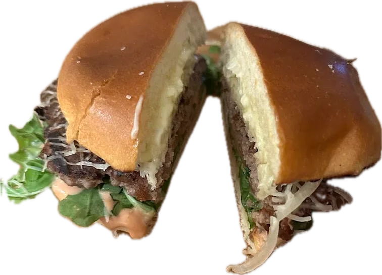 Burger der Burger Manufaktur, halbiert